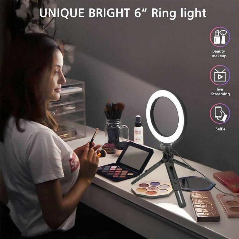 Dia.20cm LED Fill Ring Light Kit w/Desk Stand for Makeup Phone Camera Selfie filling Beauty photography shooting video lighting
