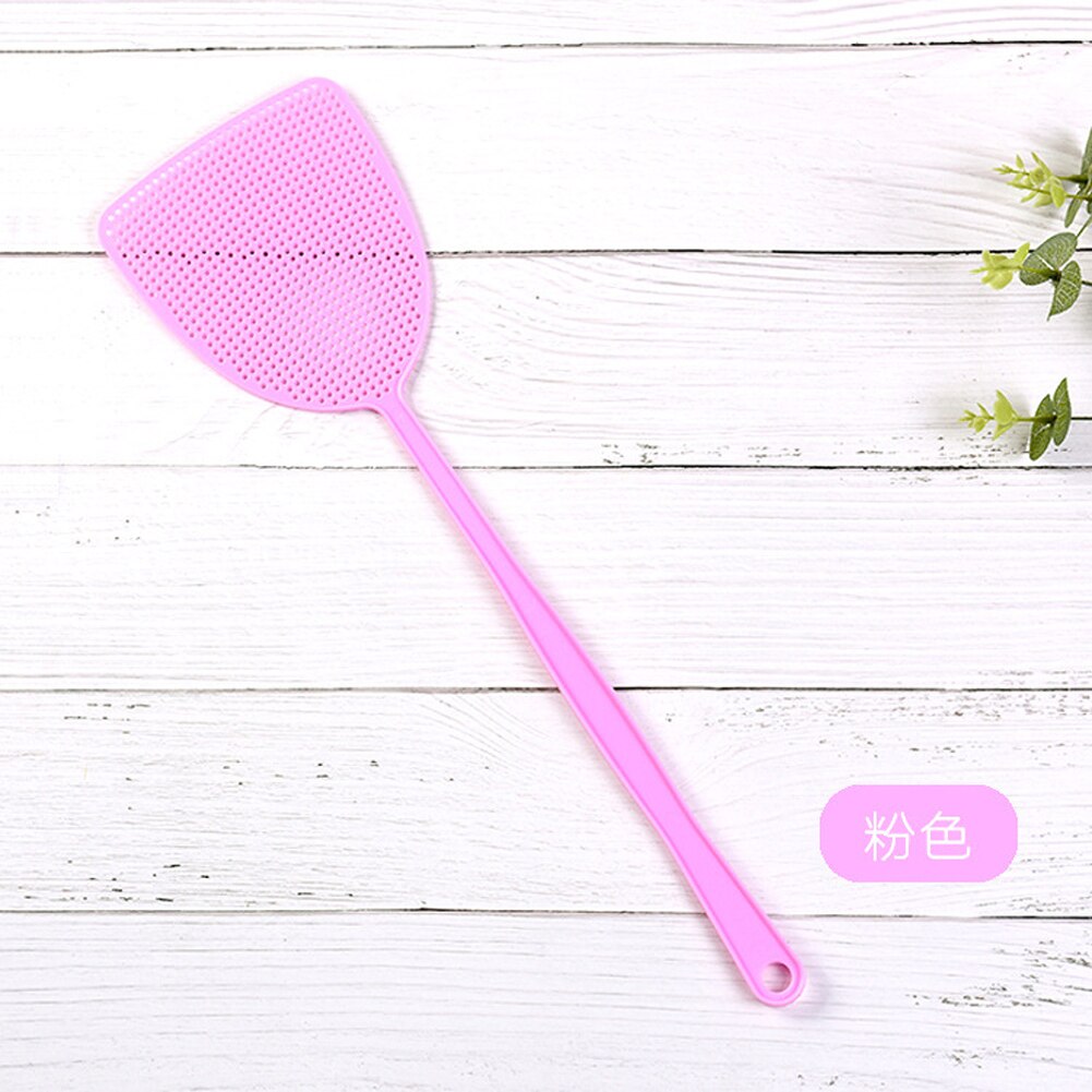 Producto ! Matamoscas Manual de plástico Flexible Swat para Control de moscas con mango largo: Rosa
