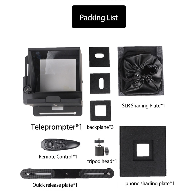 Mini Teleprompter Portable Inscriber Mobile Teleprompter Artifact Video for Samsung iPhone and DSLR Recording VS bestview T1