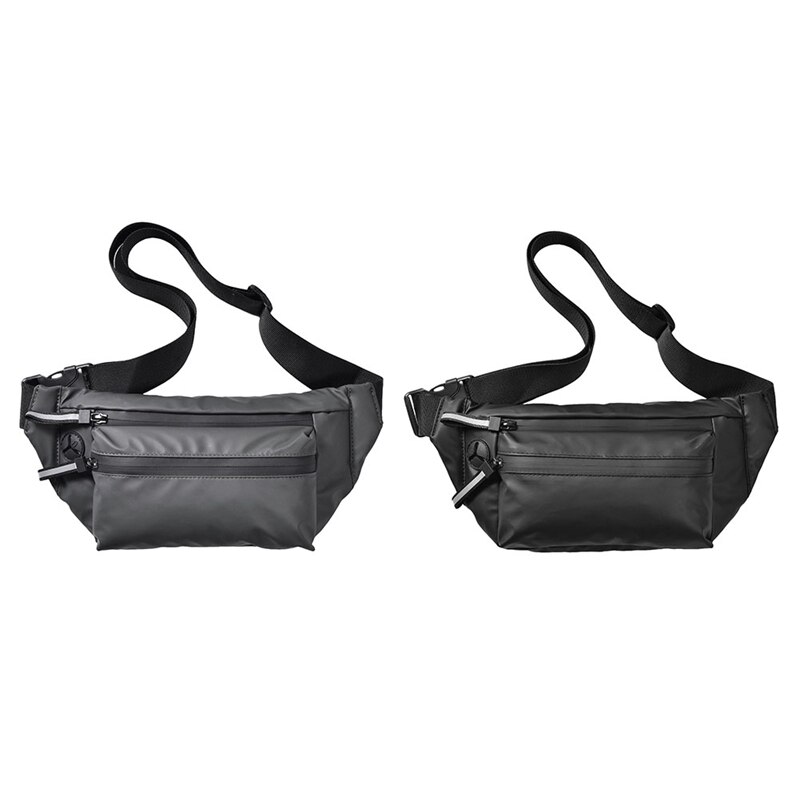 2x- mann-hüfttasche, brusttasche, outdoor-sport-umhängetasche, lässige reise-hüfttasche für herren, olivgrün & schwarz
