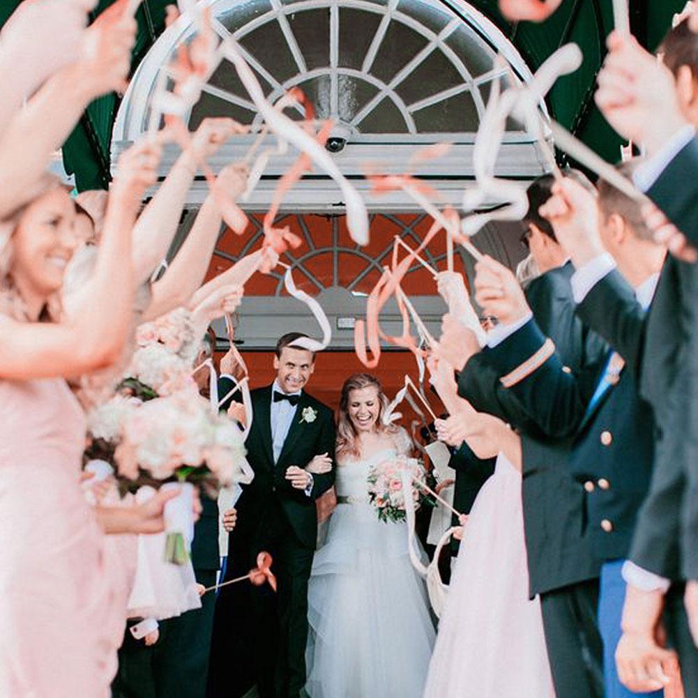 10 sztuk/partia ciemnozielone wstążki ślubne różdżki ze złotym dzwonkiem wstążki kręcenie serpentyny ślubne wstążki Stick