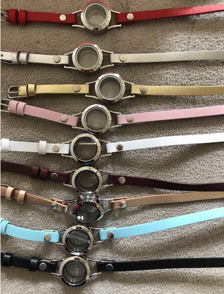 Leer Warp Armband 316L Rvs Parels Medaillon Drijvende Medaillon Voor Vrouwen 9 Kleuren Twist Glazen Medaillon