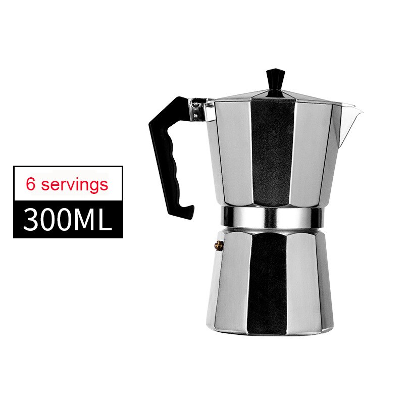 50-600Ml Aluminium Mokka Koffie Pot Snelle Kookplaat Koffie Brouwer Klassieke Achthoekige Vorm Keuken Accessoires Koffie Gebruiksvoorwerpen: 300ml