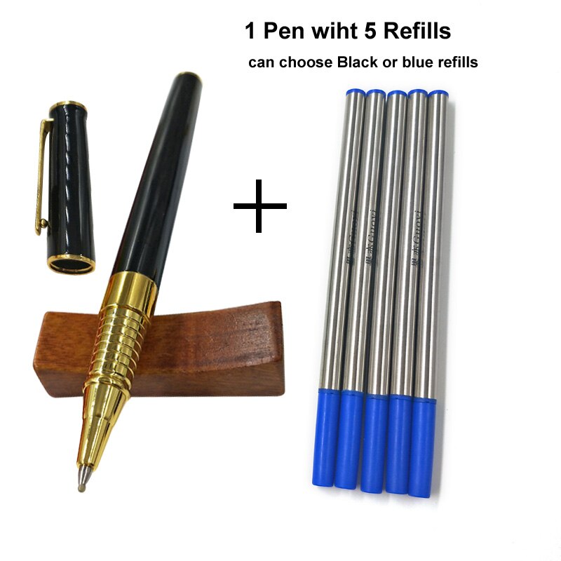 Yushun Brand Ballpoint Metal pen refills 10Pcs per Lot Office &amp; School Supplies Gel Pens Writing Metal Pen Neutral refill: 1 pen with 5 refills