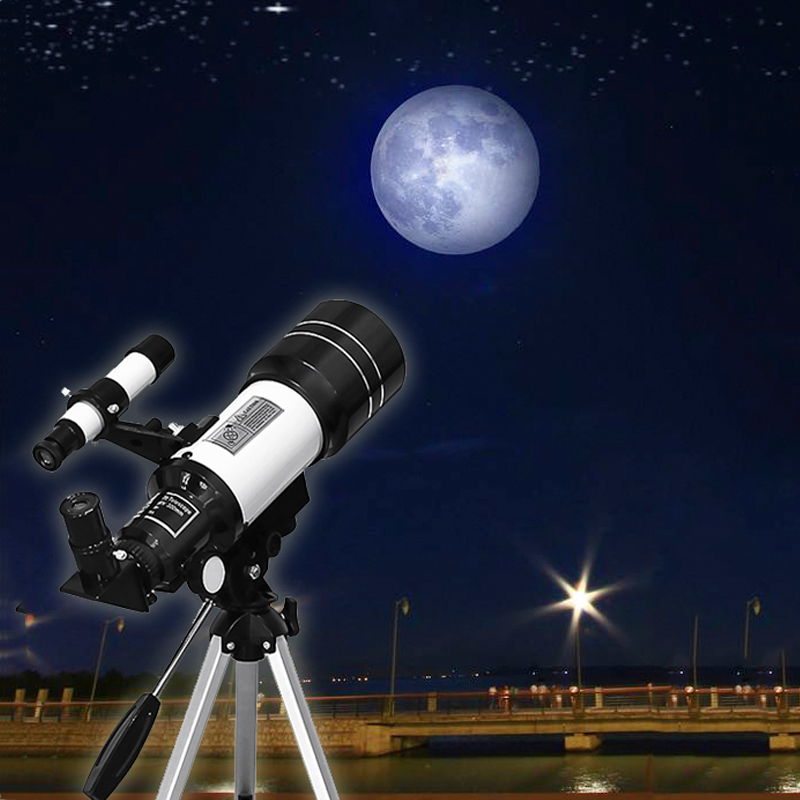 70mm Table Astronomical Telescope 150X Beginners Monocular Moon-watching Telescope with Tripod Child Birthday Telescope