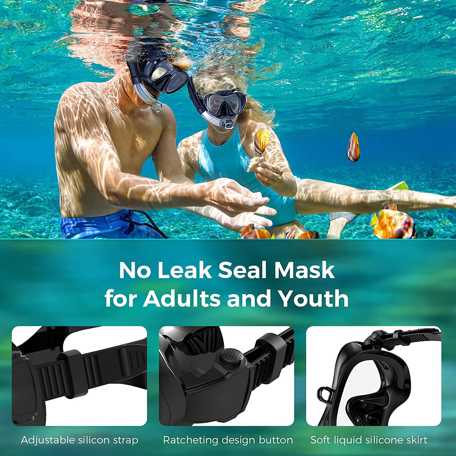 Ensemble de lunettes de plongée avec support de tuba sec, pour Gopro, masque de plongée , équipement spécial de piscine
