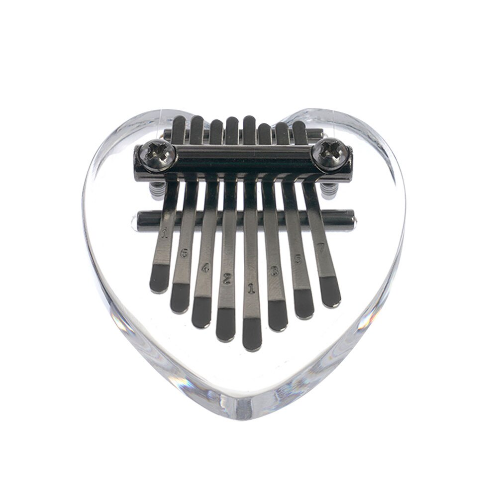 Musical Instrument 8 Keys Kalimba Acrylic Thumb Piano Mbira Crystal Transparent Musical Instrumentos Musicales: Heart
