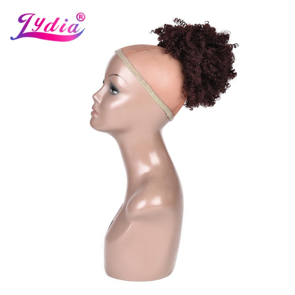 Lydia 8inch Synthetic Chignon Bun Curly 99J# Hair With Two Plastic Combs Easy Chignon Updo for Short Hair Wedding Hairstyle