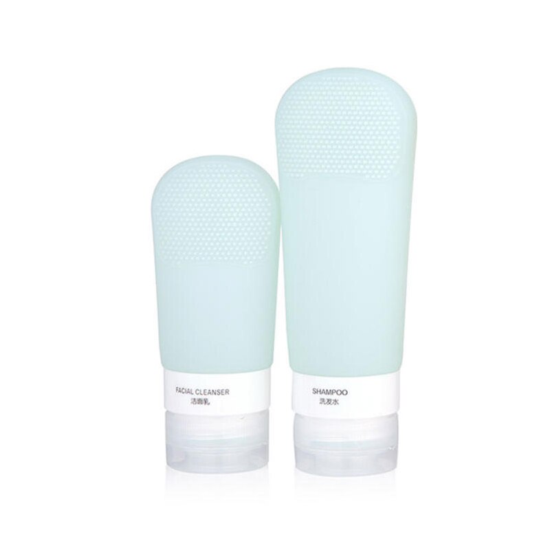 60ml/89ml Silicone Refillable Bottles Set Portable Outdoor Shampoo Travel Package Gel Lotion Cosmetic Bottles With Suction Cup: 90ml / Green