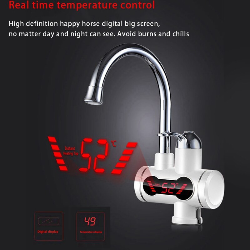 Kitchen Washroom Water Heater Instantaneous Electric Water Heater Instant Water Faucet Heater EU Plug