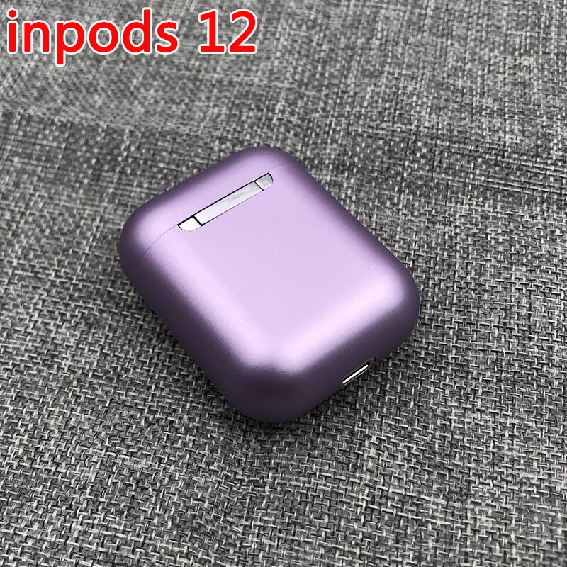 Auricolari Bluetooth di Aria 2 inPods 12 TWS di Sport Senza Fili di ricarica Auricolare Touc Con i12 Tws Per il iPhone Xiaomi Huawei Samsung LG: S12 NEW Purple