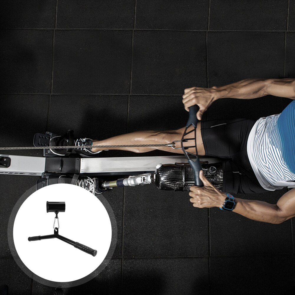 1 Set Barbell Attachment Deadlift Squat Workout Training Handle Rowing Bar