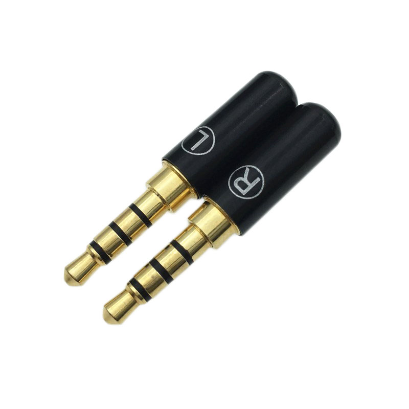 1 Paar Mini 3.5Mm 2 / 3 / 4 Pole Audio Plug L + R 3.5 Mono / Stereo male Adapter Met Clip Jack Voor Diy Hoofdtelefoon Connector: 3.5mm 4Pole