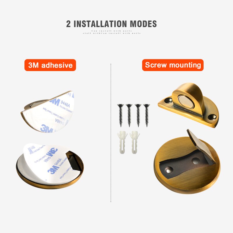 Bouchon de porte magnétique en acier inoxydable butée de porte, fixation de porte magnétique en verre des toilettes arrêt de porte, matériel de porte caché