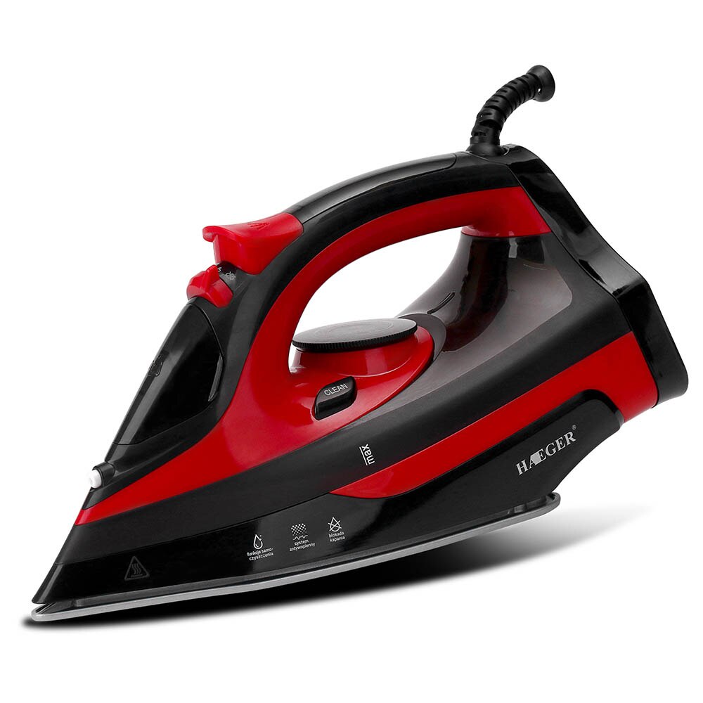 2000W Household Electric Steam Irons for Clothes Multifunction Adjustable Ceramic Soleplate Iron: Red / EU