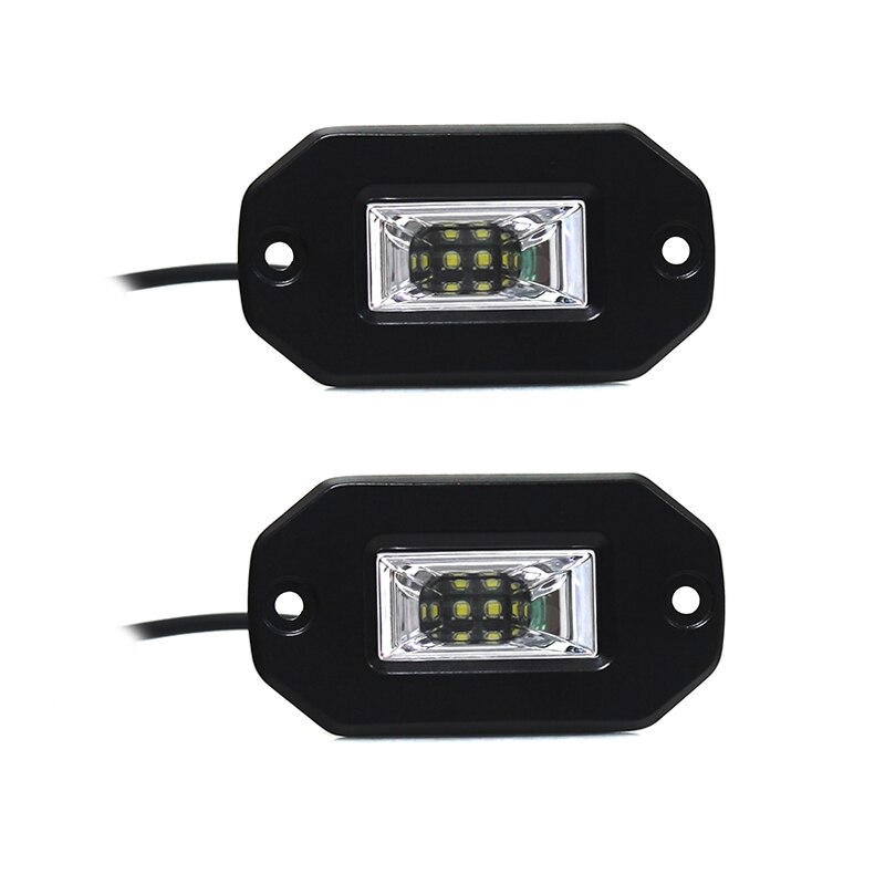 Bil led arbeidslys flush mount pods lampe led bar flomstråle 6000k coche moto truck drl belysning kjøre arbeidslys: 20w 2 stk