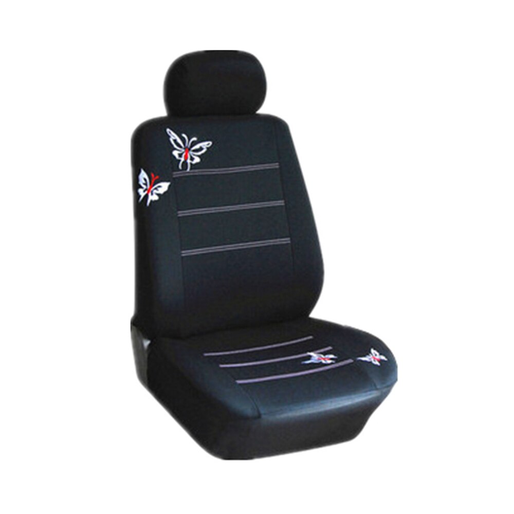 Handmade butterfly embroidery Car Seat Cover 100% Breathable Washable fit most automobile such for Kia for Ford for Hyundai: 1seat-D-black