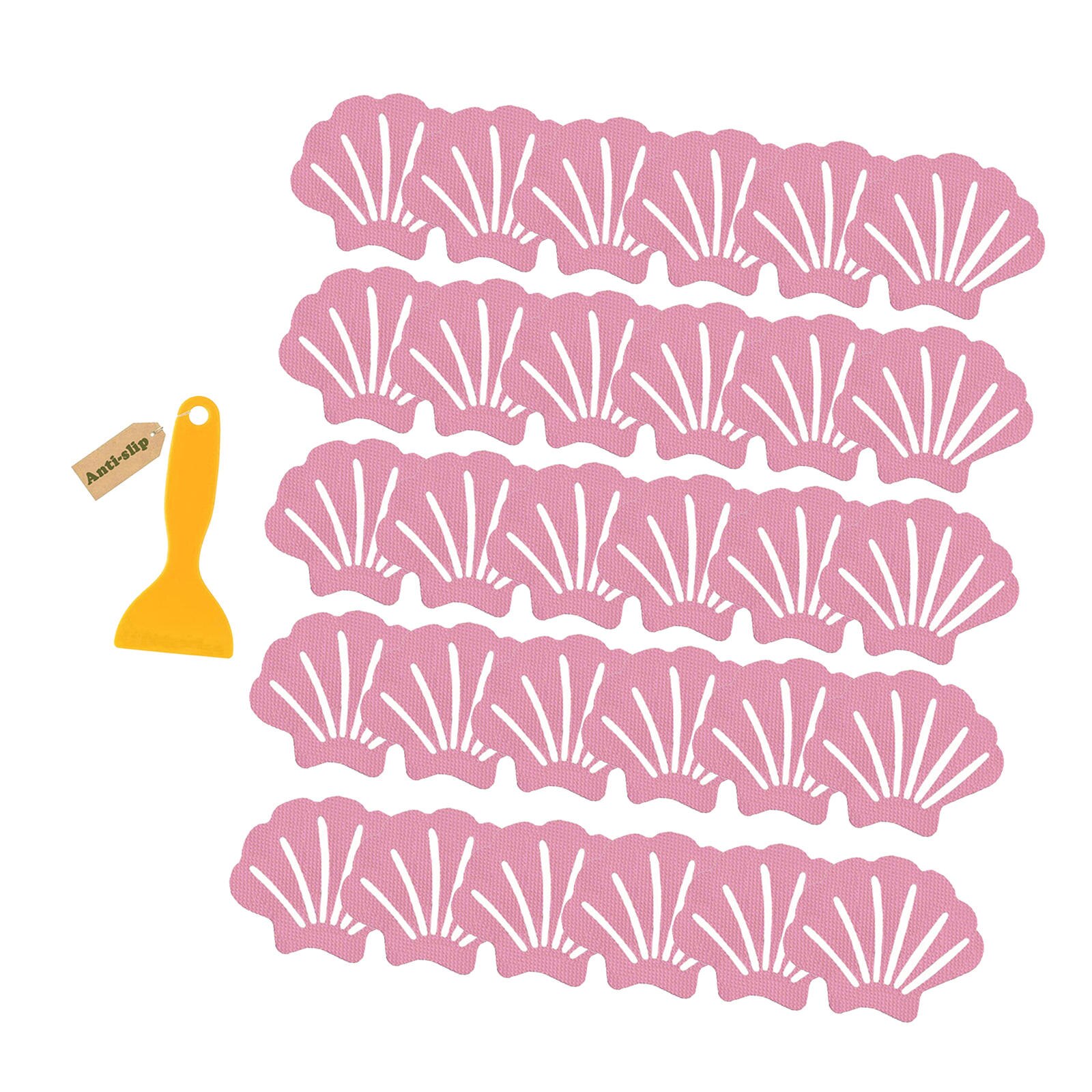 Pegatinas antideslizantes con rascador, pegatinas de seguridad de colores brillantes, resistentes al agua, cinta de alfombra de baño para escaleras y bañera, 30 Uds.: Rosa