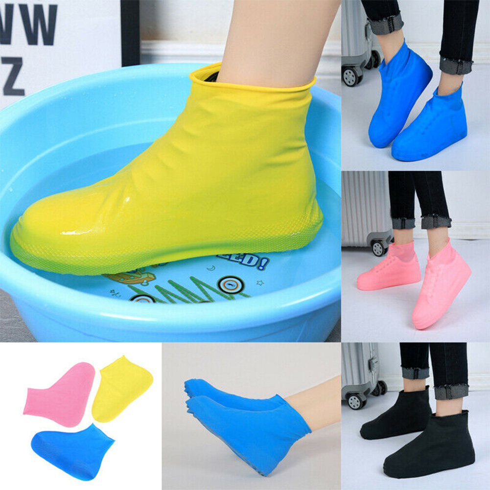 Waterdichte laarshoezen, Herbruikbare opvouwbare overschoenen, Resistente regen enkel hoge laarzen antislip wasbaar (Color : Yellow, Size : XL