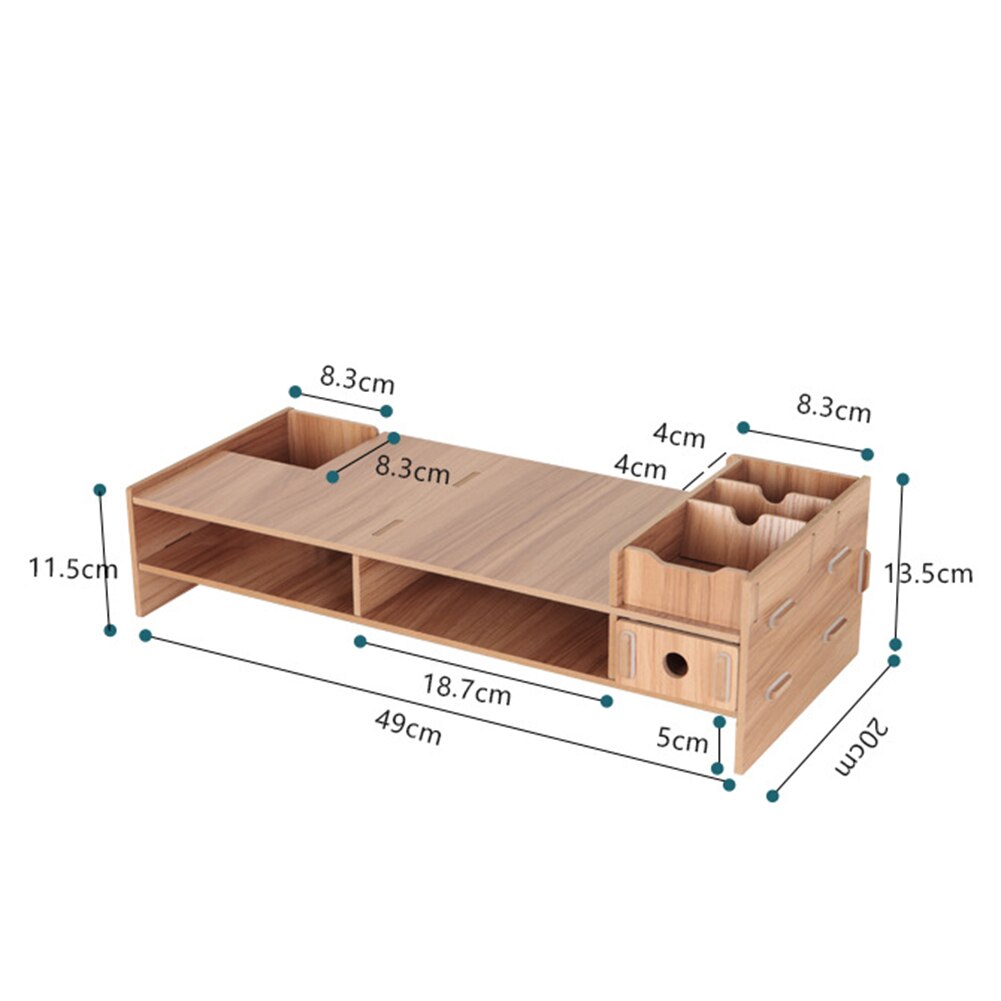 48cm Desktop Monitor Stand Computer Screen Riser Wood Shelf Plinth Strong Laptop Stand Desk Holder For Notebook TV