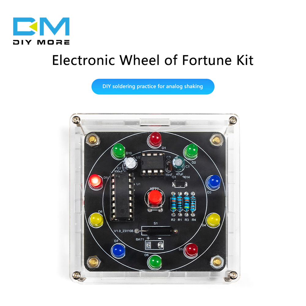 Wheel of Fortune DIY Manufacturing Kit Electronic DIY Bricolaje Trousse Electronica Production Lucky Rotary Suite Components