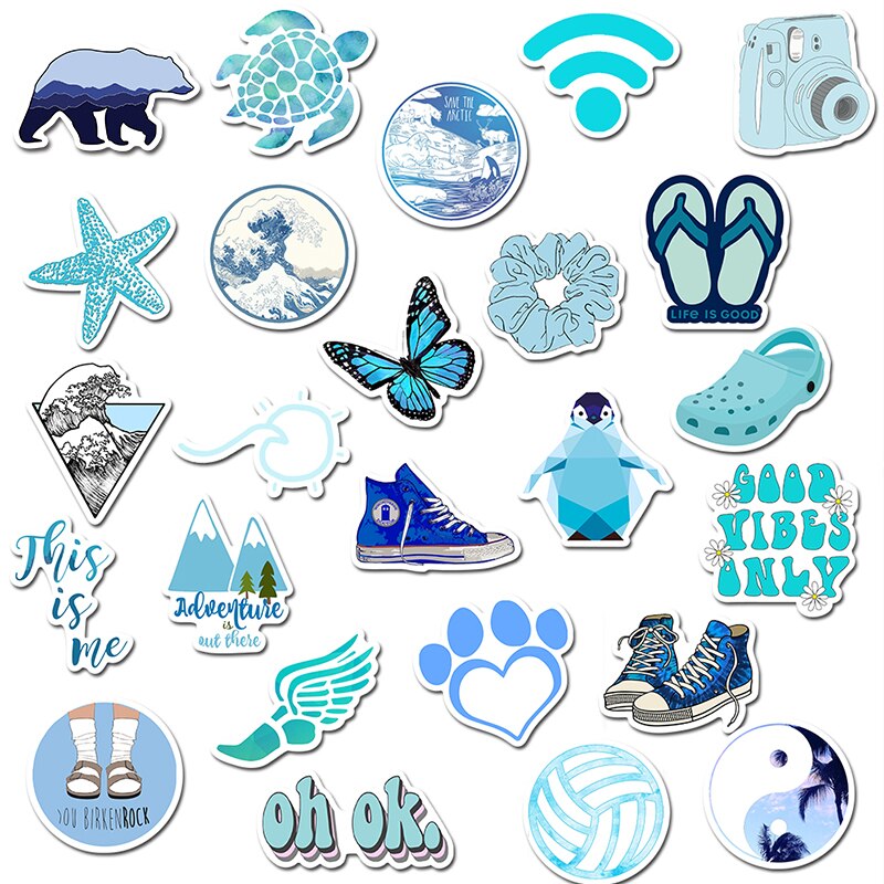 50 PCS Cartoon Simple VSCO Girls Kawaii Stickers For Chidren Toy Waterproof Sticker to DIY Laptop Bicycle Helmet Car Decals: AZ085