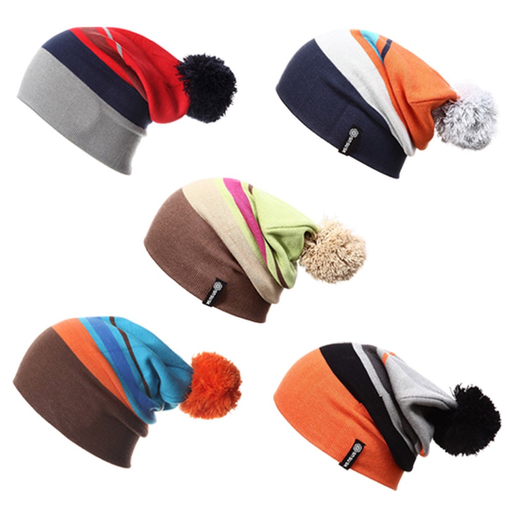 Efterår vinter hat farve strikkede beanies vandre skøjteløb hatte til mænd kvinder caps afslappet udendørs sport motorhjelm skibeanie caps