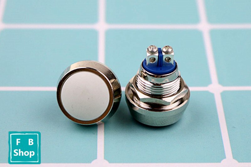 12mm 1NO momentary reset screw terminal metal push botton waterproof nickel plated brass domed push button switch