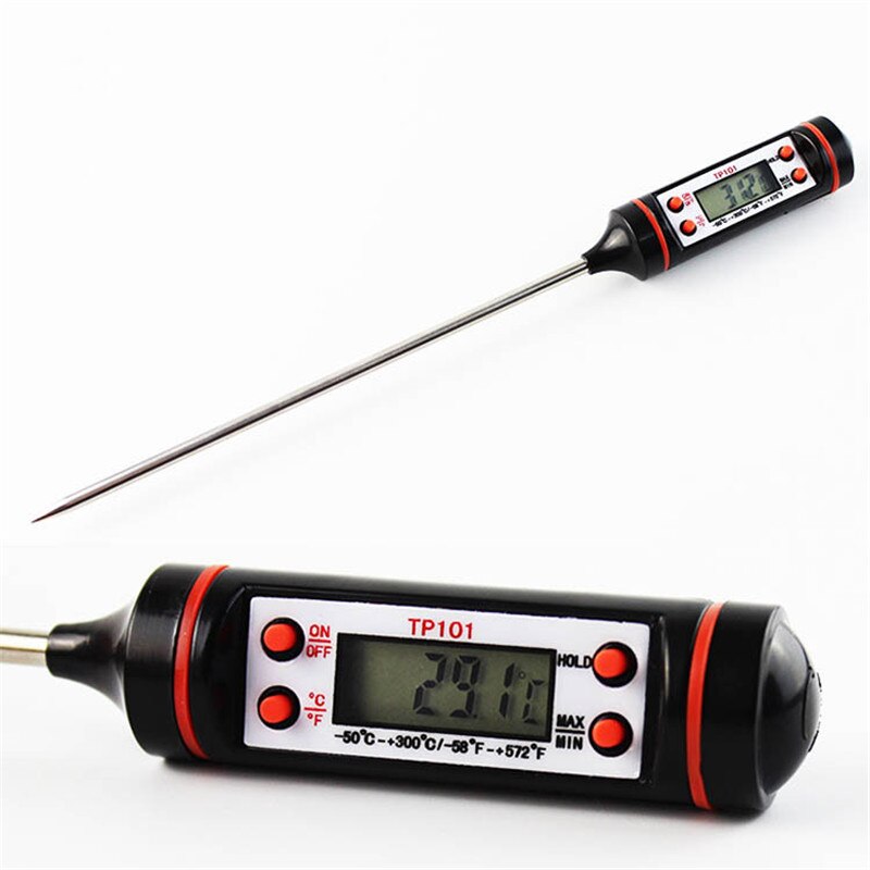 Digitale keukenthermometer voor huishoudelijk gebruik, praktische aan de muur bevestigde hygrometer, duurzame buitensonde, bbq-thermometers: D