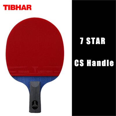 TIBHAR Table Tennis Racket 7 Star High Sticky Rubber Ping Pong Rackets Pimples-in Pingpong Bat Paddle with Random Color Bag: TIBHAR 7 STAR CS