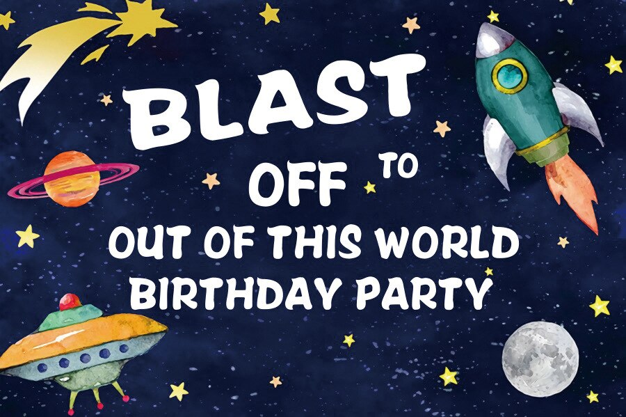 Boy Birthday Party Backdrops Decoration Solar System Poster Space Party Banner Astronaut Birthday Favor Blue Poster 120cm x 80cm: 6