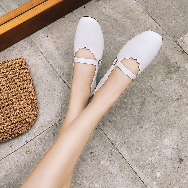 Dames flats mary janes slip-on platte schoenen witte bootschoenen gesp damesschoenen ballerina's comfortabele sneakers lente 6929