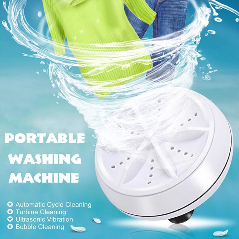 Ultrasonic Turbo Washing Machine Portable Travel Washer Mini Cleaning Clothing Washing Machine Rotating Tool Bubble Turbo H8K7