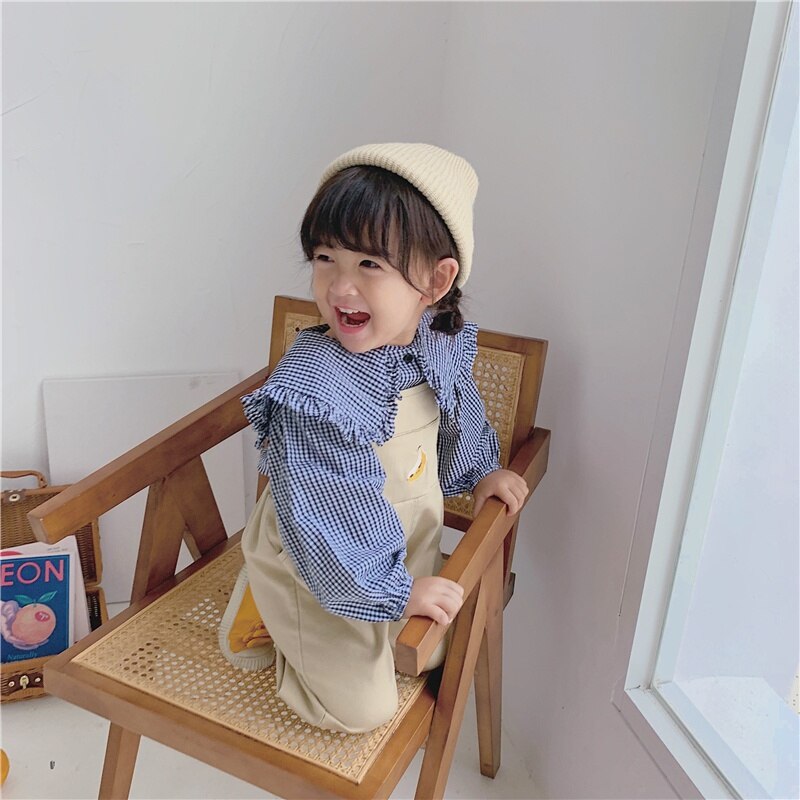 Herfst babymeisjes shirts schattige lange mouwen strepen print shirts kindertopjes shirts casual meisjes katoenen blouse 2-8y