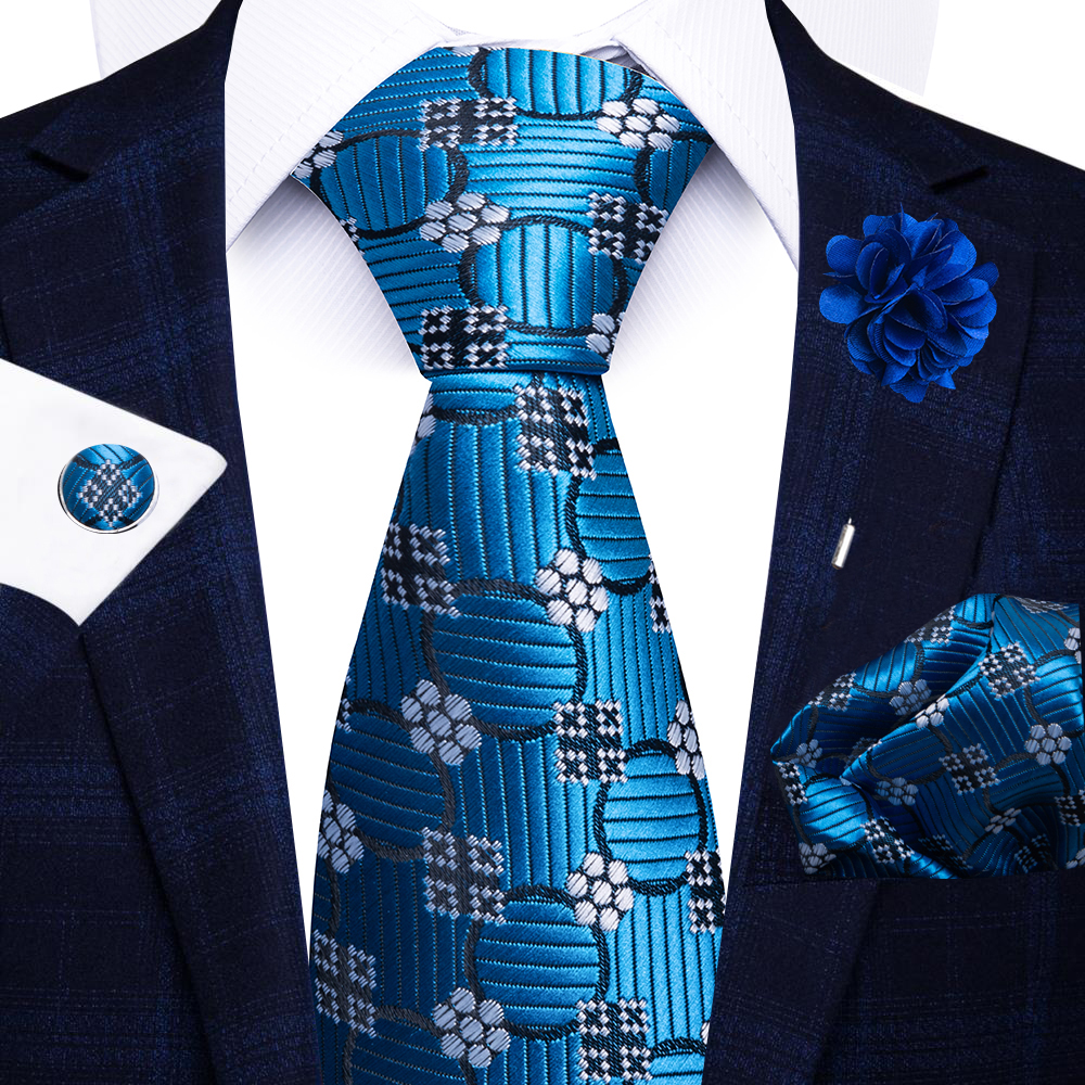 de vacaciones 8 cm corbata pañuelo gemelos Pin Set para hombres corbata raya traje rojo accesorios boda Gravatas: Gris oscuro