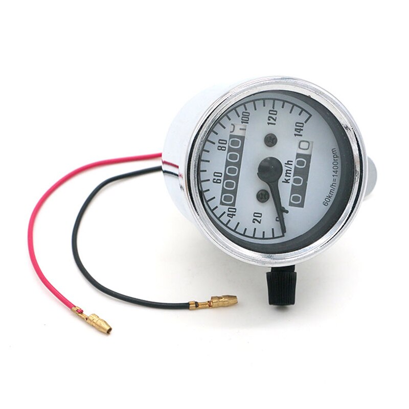 Odómetro Universal para motocicleta de 12V CC, velocímetro, tacómetro, ajuste de motocicleta, Vintage, escúter, Motor Retro, medidor negro: Plata