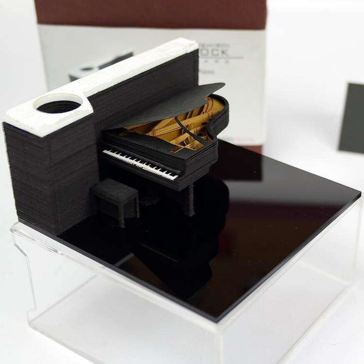 DIY Scrapbooking Omoshiroi Block Violin Valentine&#39;s Day Rose Sticky Notes Birthday Rose Notes 3D Block Note: black piano