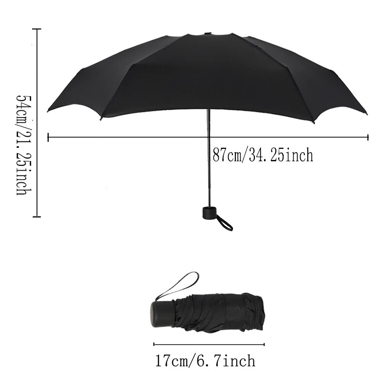 Mini Folding Rain Umbrella Women Men Small Pocket Parasol Girls Anti-UV Waterproof Portable Travel UMBRELLAS 180g