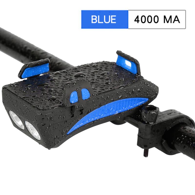 Uppladdningsbar usb led cykel strålkastare cykel strålkastare fram lampa horn hållare cykel horn cykel tillbehör: 6