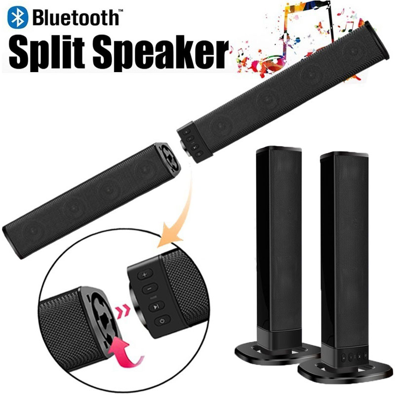 Sound upgraded version wireless home theater bluetooth soundbar 3D stereo surround multi-function split TV Speaker for pc