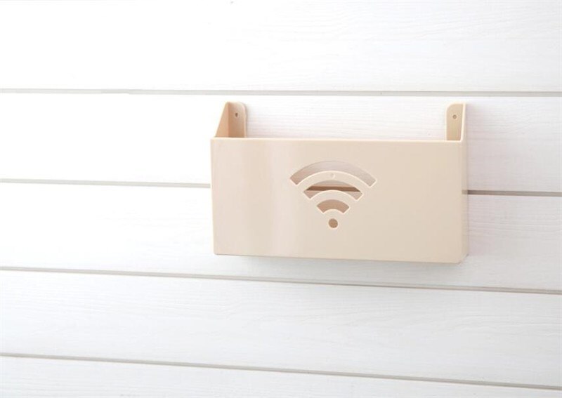 Caja de almacenamiento para enrutador colgante de pared, soporte de caja de estantería Wifi, organizador de almacenamiento de Cable de soporte de placa de enchufe montado en la pared: Amarillo