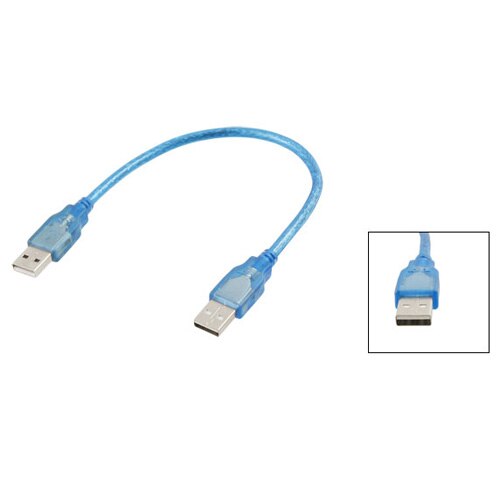 30Cm 1 Ft Usb 2.0 Type A/A Male Naar Male Extension Cable Cord Blue