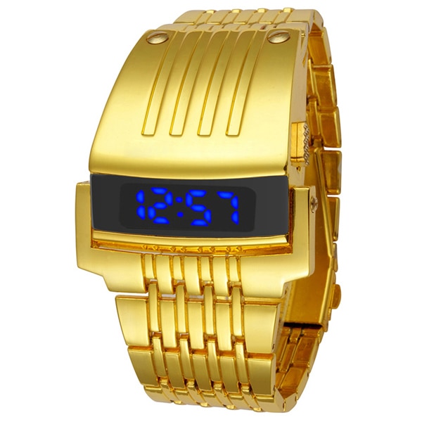Luxe Iron Man horloges Conceptie Blauw Rode LED Heren Rvs Polshorloge Relogio Masculino Goud Zwart Zilver