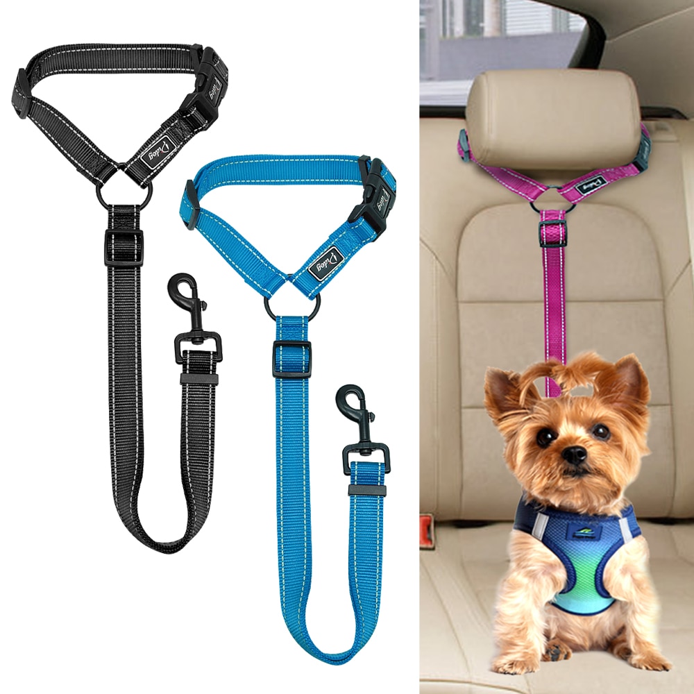 Hund reflekterande nylon hundar säkerhetsbälte rem bilstöd säkerhetsledare bilbälte sele