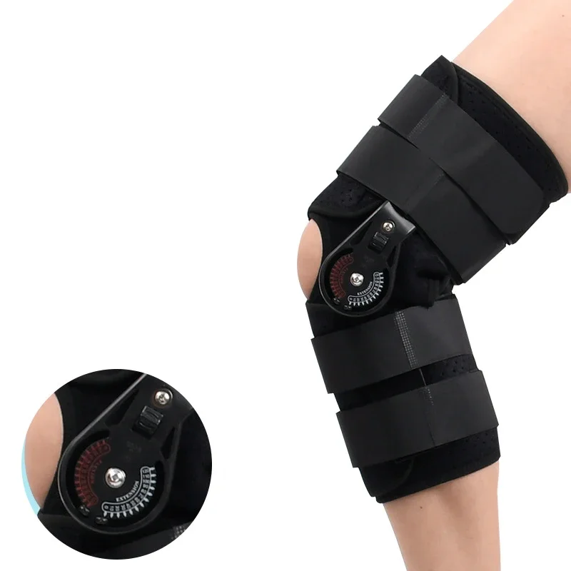 Neues Modell Orthopädischer Stützstabilisator nach der Operation Verstellbare Knieorthese mit Scharnier Kniegelenkfixierung Bahre: Elfenbein