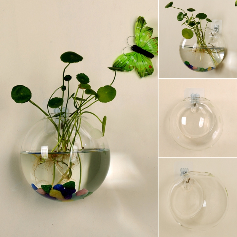 Vase à fleurs en verre, décoration murale pour terrarium, jardin, maison