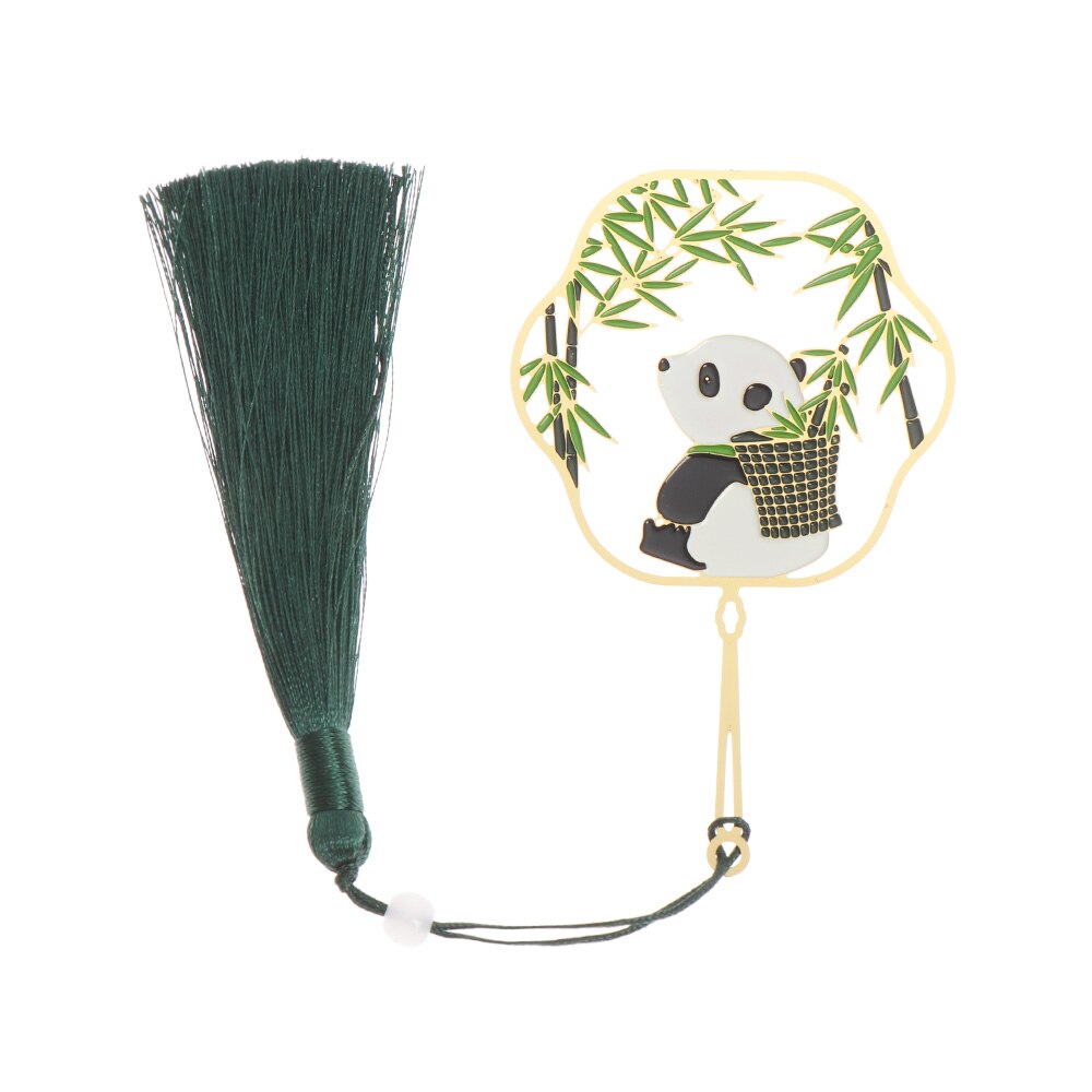 Chinese Style calligraphy and painting Bookmark Group Fan Book Clip Pagination Mark Metal Tassel Stationery School Office Supply: 13