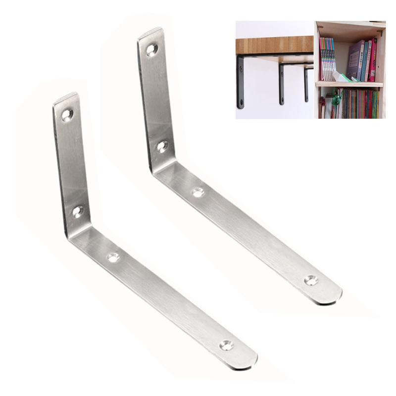 2 Pcs Thick L Shelf Bracket Metal Shelf Brackets Thickness 4mm Industrial Shelf Bracket Wall Hanging Shelf Bracket: S-3