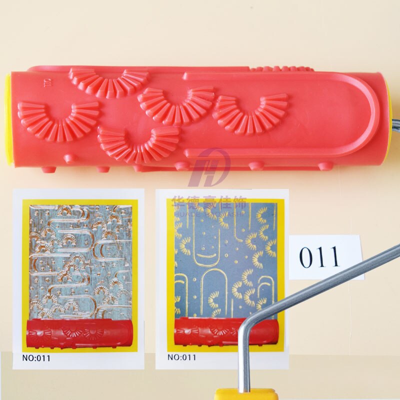 7 zoll Muster Roller pinsel Silica gel Farbe roller Geprägte Textur Malerei Werkzeuge für Wand Dekorative Haushalt Pinsel: 011
