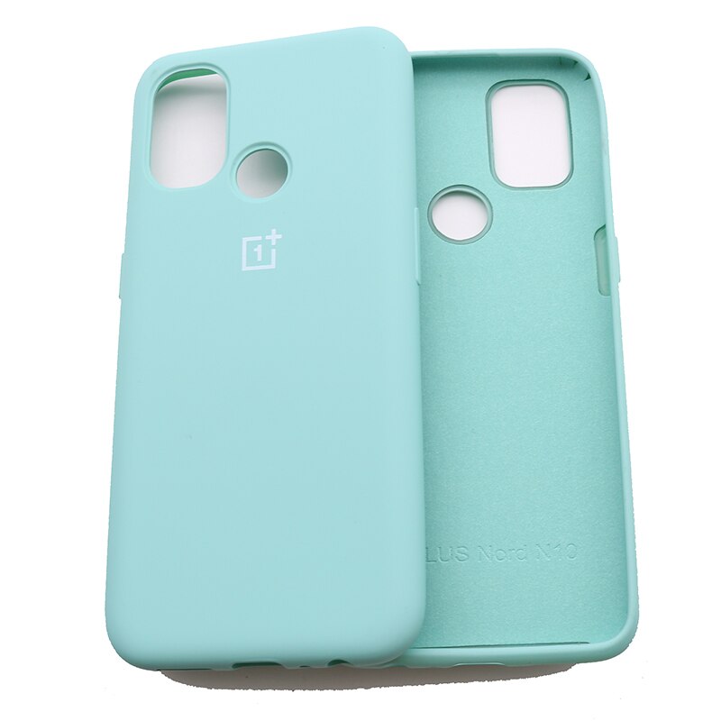 Oneplus-funda de silicona líquida para One plus Nord N10, carcasa trasera suave y fina, Original: Oneplus Nord 100 / Light blue